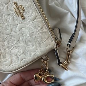 COACH NOLITA 15 EMBOSSED SIGNATURE LEATHER CHALK TIKTOK VIRAL